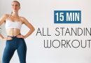 15 MIN FULL BODY HIIT – All Standing, No Repeats, No Equipment, Home Workout